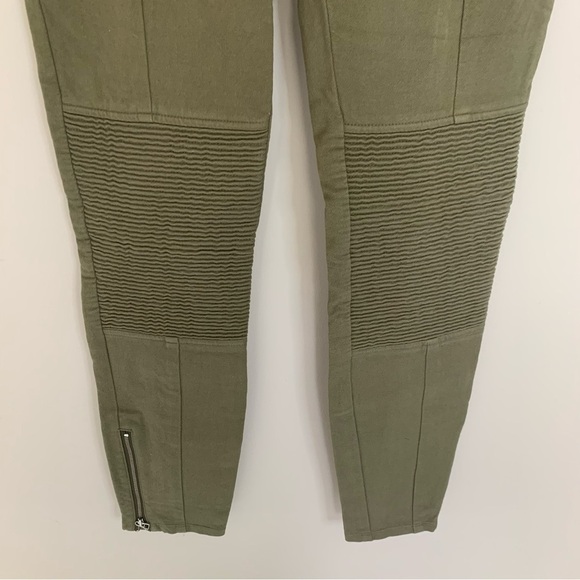 Aritzia Wilfred GREEN Allumette Moto Leggings Ankle Zipper Pants Biker 6 - Picture 7 of 12